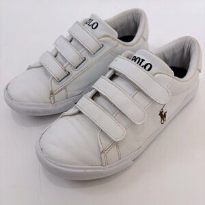Polo Ralph Lauren Little Boys Easten II EZ Shoes White Leather Causal Sneakers
